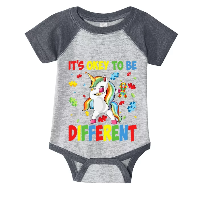 It's OK To Be Different Support Unicorn Autism Awareness Infant Baby Jersey Bodysuit