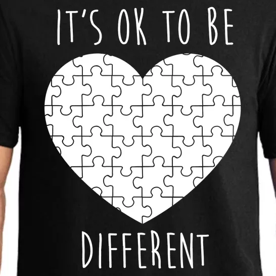 It's Ok To Be Different Autism Awareness Puzzle Heart Pajama Set