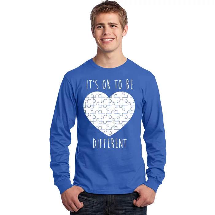 It's Ok To Be Different Autism Awareness Puzzle Heart Long Sleeve Shirt