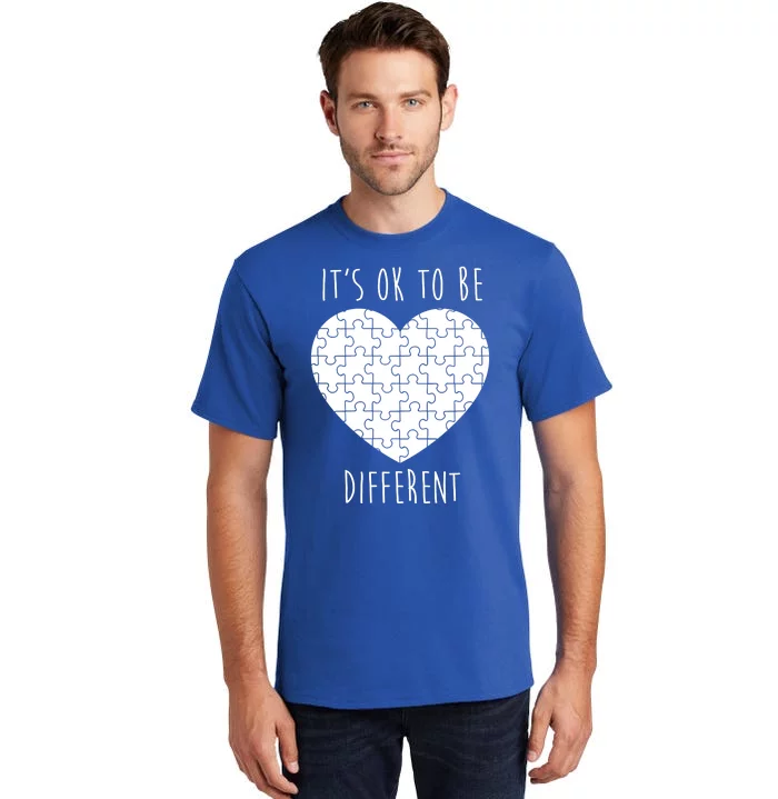 It's Ok To Be Different Autism Awareness Puzzle Heart Tall T-Shirt