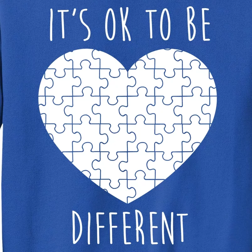 It's Ok To Be Different Autism Awareness Puzzle Heart Tall Sweatshirt