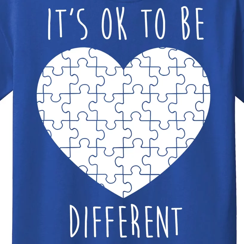 It's Ok To Be Different Autism Awareness Puzzle Heart Kids T-Shirt