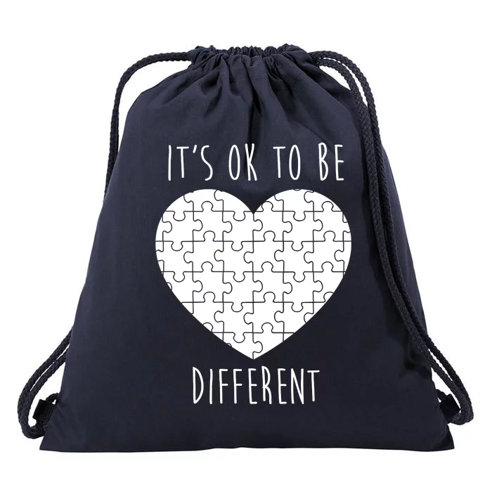 It's Ok To Be Different Autism Awareness Puzzle Heart Drawstring Bag