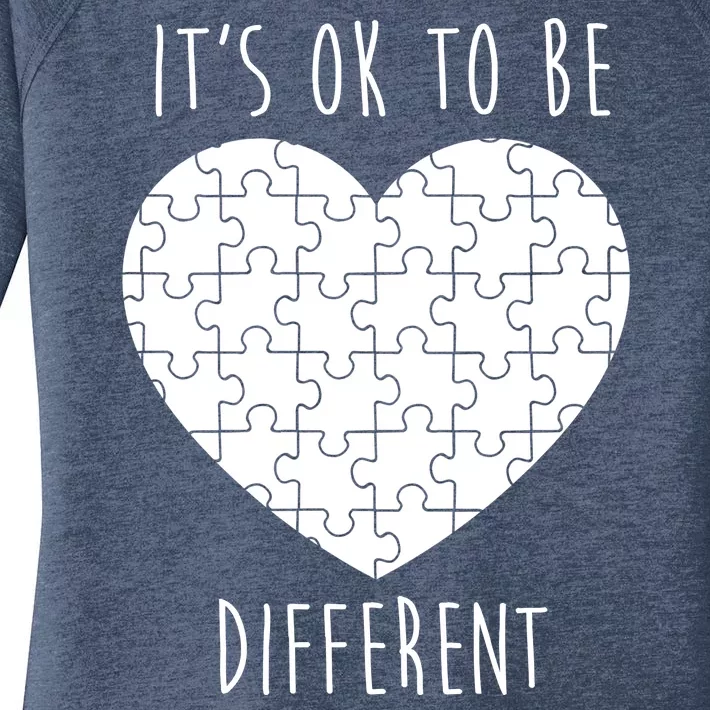 It's Ok To Be Different Autism Awareness Puzzle Heart Women's Perfect Tri Tunic Long Sleeve Shirt