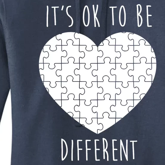 It's Ok To Be Different Autism Awareness Puzzle Heart Women's Pullover Hoodie