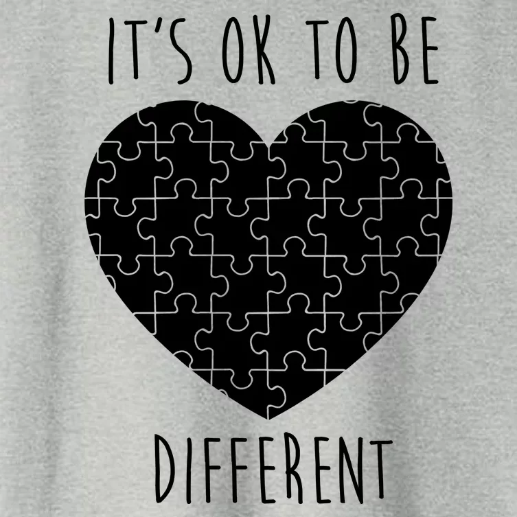 It's Ok To Be Different Autism Awareness Puzzle Heart Women's Crop Top Tee