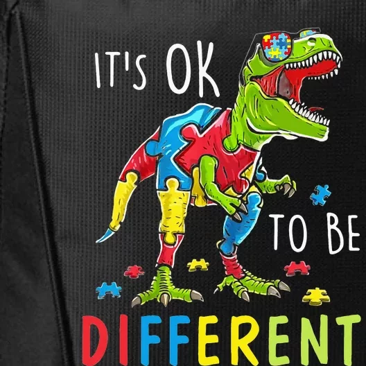 Its Ok to Be Different Autism Dinosaur City Backpack