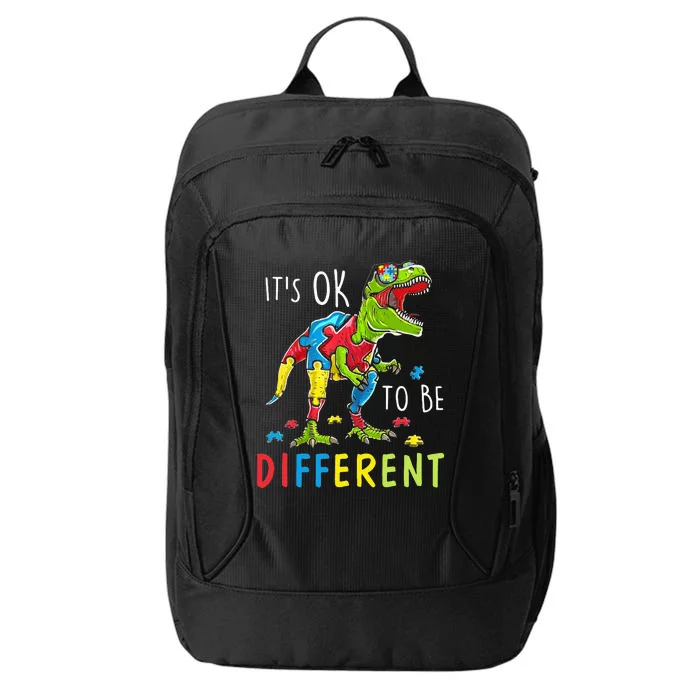 Its Ok to Be Different Autism Dinosaur City Backpack