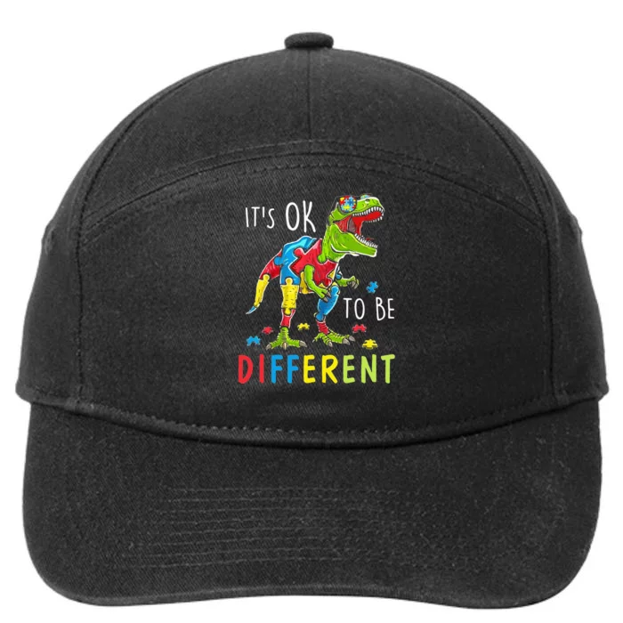 Its Ok to Be Different Autism Dinosaur 7-Panel Snapback Hat