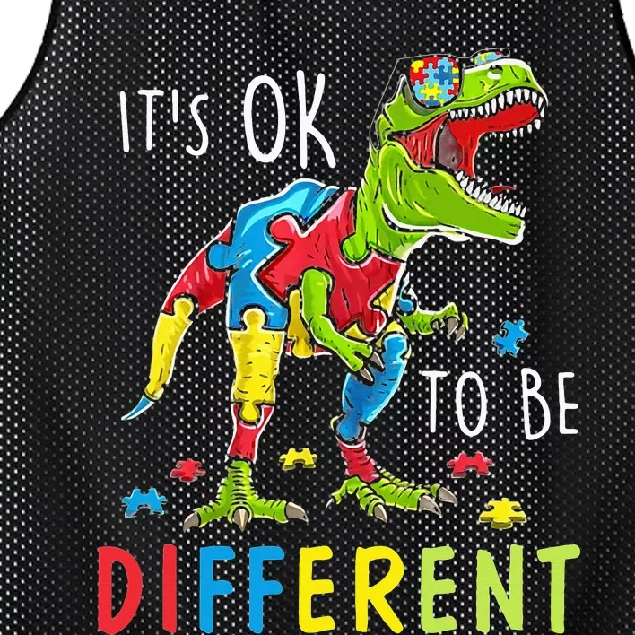 Its Ok to Be Different Autism Dinosaur Mesh Reversible Basketball Jersey Tank