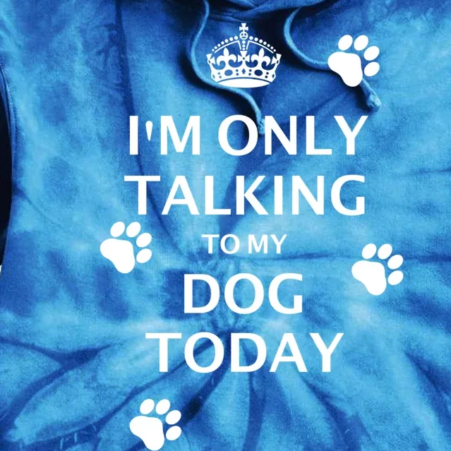 Im Only Talking To My Dog Today Keep Calm And Carry On Gift Tie Dye Hoodie