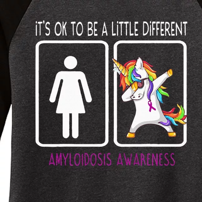 It's Ok To Be A Little Different Amyloidosis Awareness Women's Tri-Blend 3/4-Sleeve Raglan Shirt