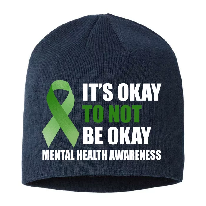 It's Okay To Not Be Okay Mental Health Awareness Ribbon 8 1/2in Sustainable Knit Beanie