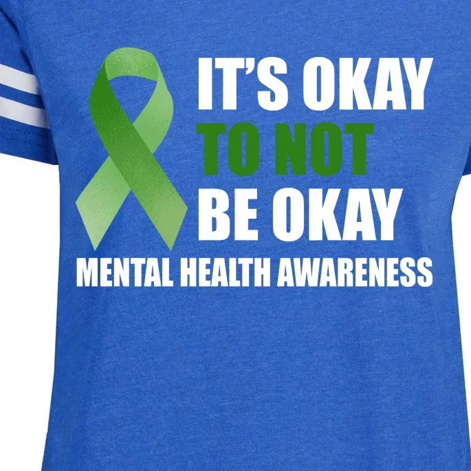 It's Okay To Not Be Okay Mental Health Awareness Ribbon Enza Ladies Jersey Football T-Shirt