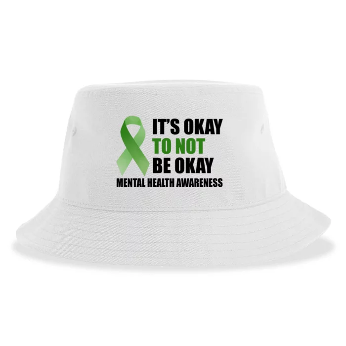 It's Okay To Not Be Okay Mental Health Awareness Ribbon Sustainable Bucket Hat