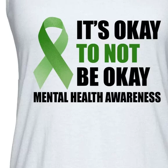 It's Okay To Not Be Okay Mental Health Awareness Ribbon Ladies Essential Flowy Tank