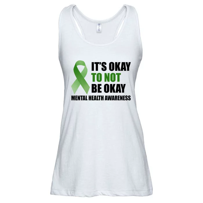 It's Okay To Not Be Okay Mental Health Awareness Ribbon Ladies Essential Flowy Tank