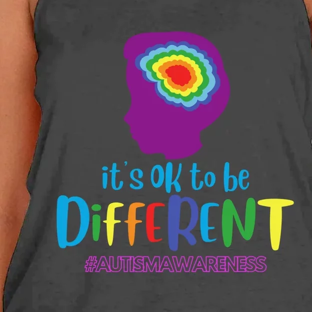 It's OK To Be Different Autism Awareness Women's Knotted Racerback Tank