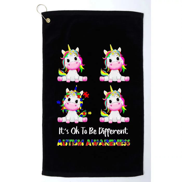 It's Ok To Be Different Unicorn Puzzle Autism Awareness Platinum Collection Golf Towel