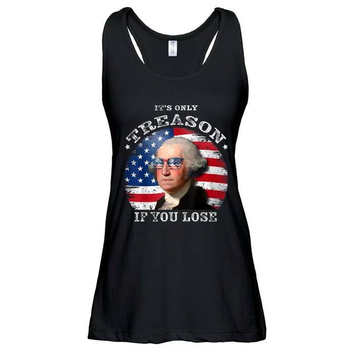 ItS Only Treason If You Lose American Flag Ladies Essential Flowy Tank