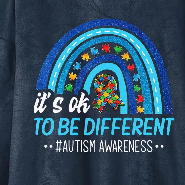 It's OK To Be Differents Autism Awareness Rainbow Proud Mom Hooded Wearable Blanket