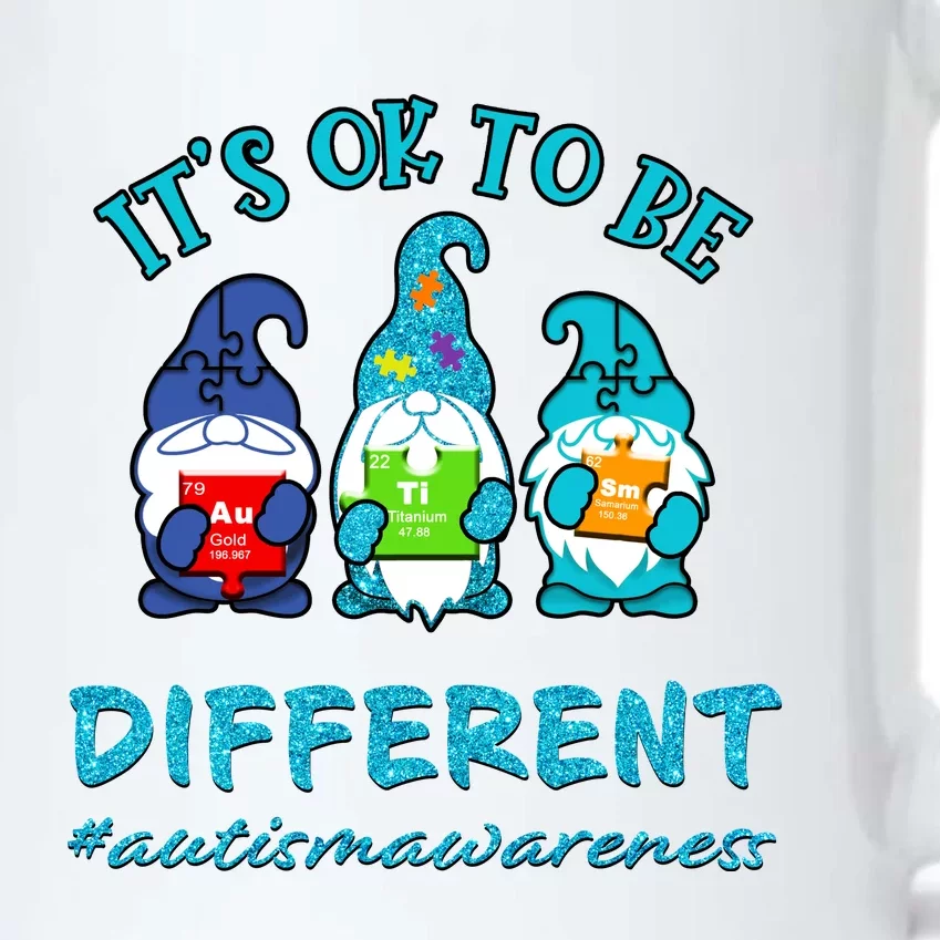 It's Ok To Be Different Autism Awareness Gnomes Black Color Changing Mug