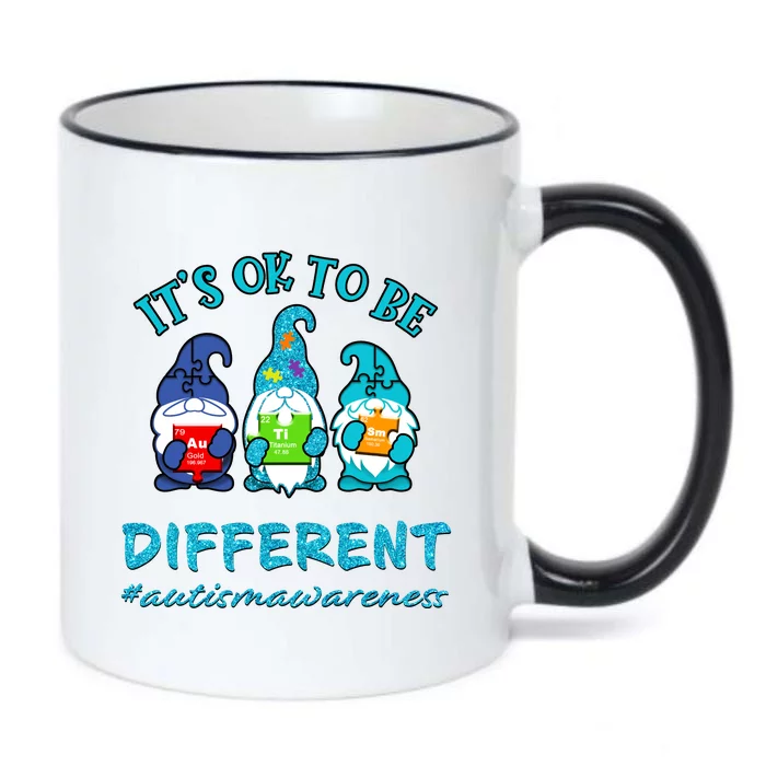 It's Ok To Be Different Autism Awareness Gnomes Black Color Changing Mug