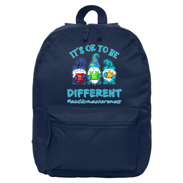 It's Ok To Be Different Autism Awareness Gnomes 16 in Basic Backpack