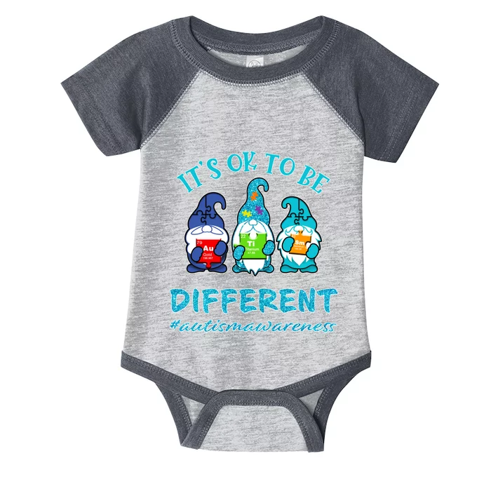 It's Ok To Be Different Autism Awareness Gnomes Infant Baby Jersey Bodysuit