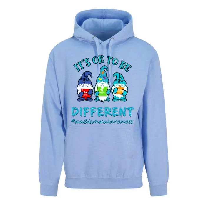 It's Ok To Be Different Autism Awareness Gnomes Unisex Surf Hoodie