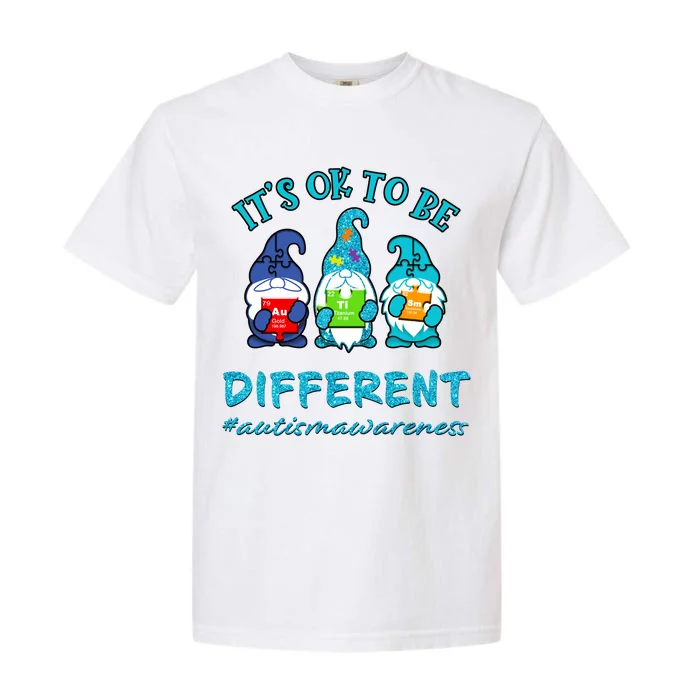 It's Ok To Be Different Autism Awareness Gnomes Garment-Dyed Heavyweight T-Shirt