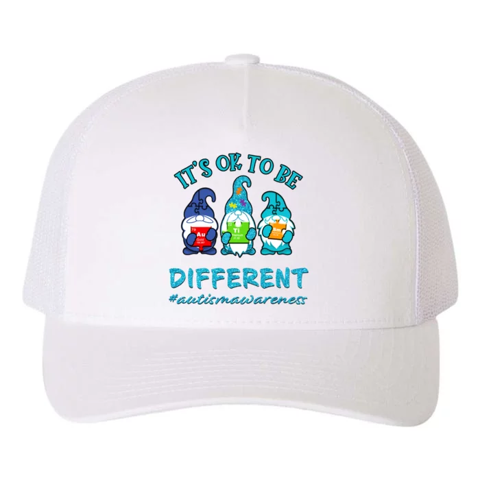 It's Ok To Be Different Autism Awareness Gnomes Yupoong Adult 5-Panel Trucker Hat