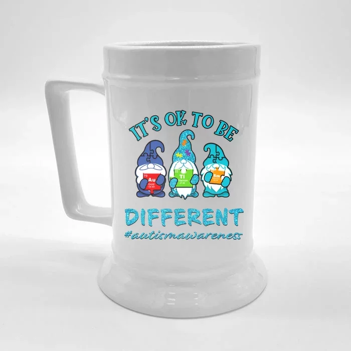 It's Ok To Be Different Autism Awareness Gnomes Front & Back Beer Stein