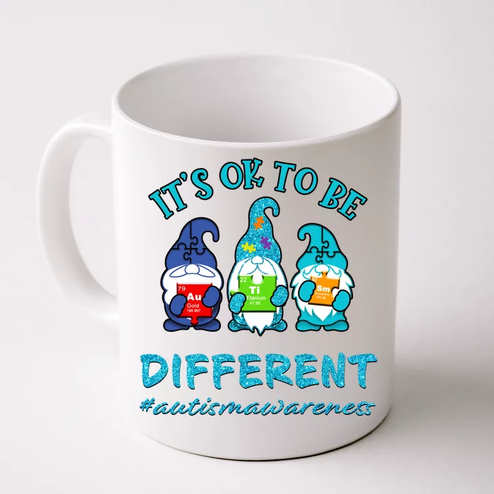 It's Ok To Be Different Autism Awareness Gnomes Front & Back Coffee Mug