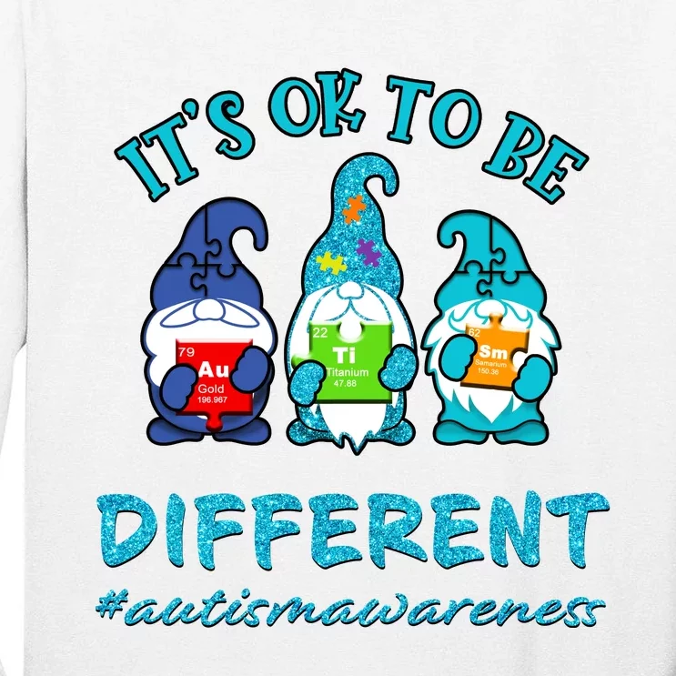 It's Ok To Be Different Autism Awareness Gnomes Tall Long Sleeve T-Shirt