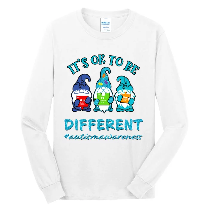 It's Ok To Be Different Autism Awareness Gnomes Tall Long Sleeve T-Shirt