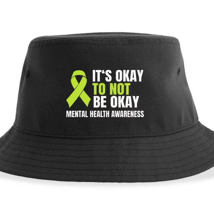 Its Okay To Not Be Okay Mental Health Ribbon Sustainable Bucket Hat