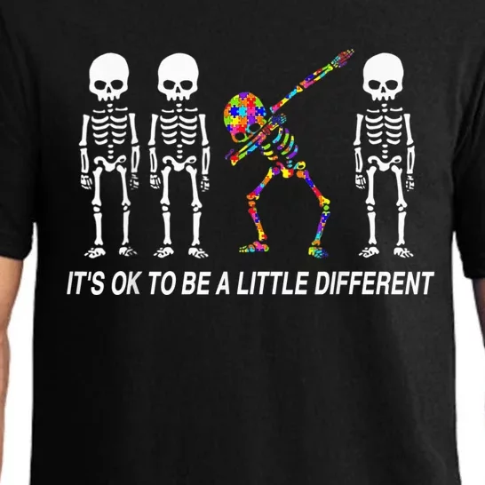 It's Ok To Be A Little Different Autism Awareness Skeleton Pajama Set