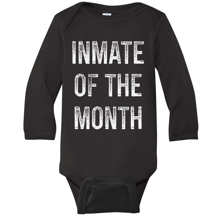 Inmate Of The Month Vintage Style Baby Long Sleeve Bodysuit