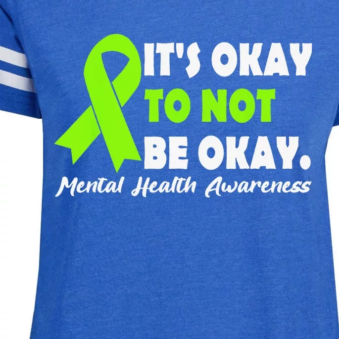 Its Okay To Not Be Okay Ribbon mental health awareness month Enza Ladies Jersey Football T-Shirt