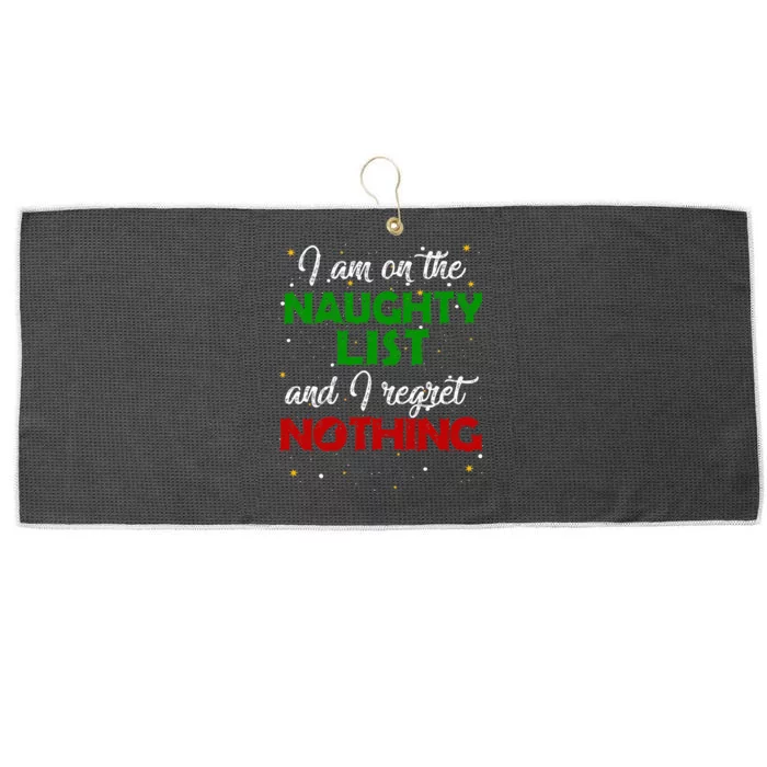 I'm on the Naughty List and I Regret Nothing Gift Large Microfiber Waffle Golf Towel