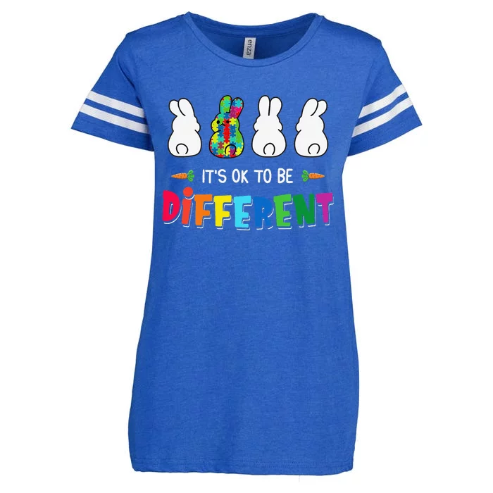 It's ok to be different bunny rabbit autism awareness outfit Enza Ladies Jersey Football T-Shirt