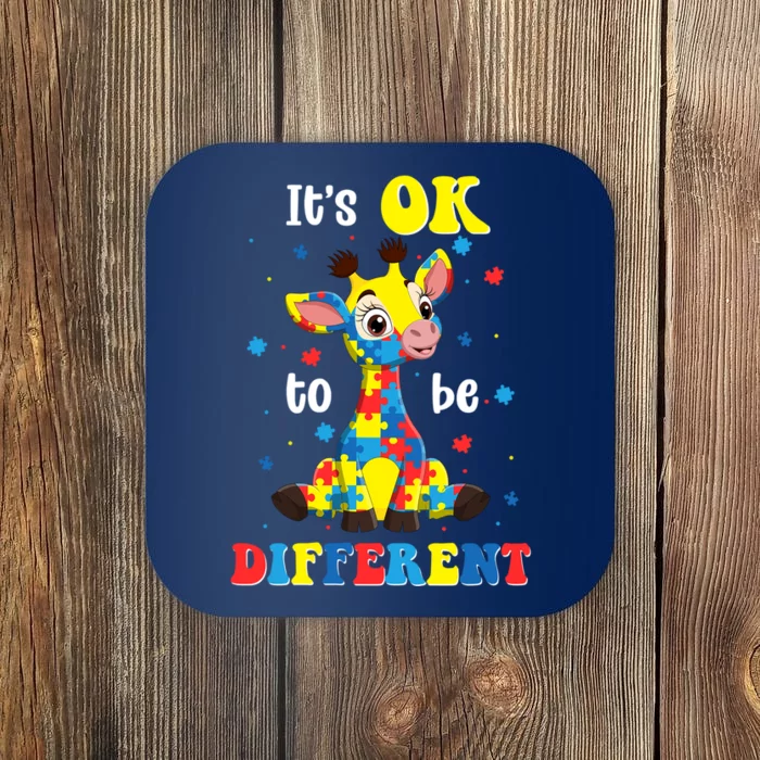 ItS Ok To Be Different Giraffe Autism Awareness Autistic Coaster