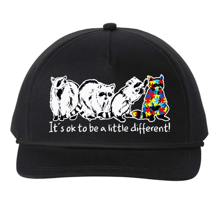 It's Ok To Be A Little Different Funny Raccoon Snapback Five-Panel Rope Hat