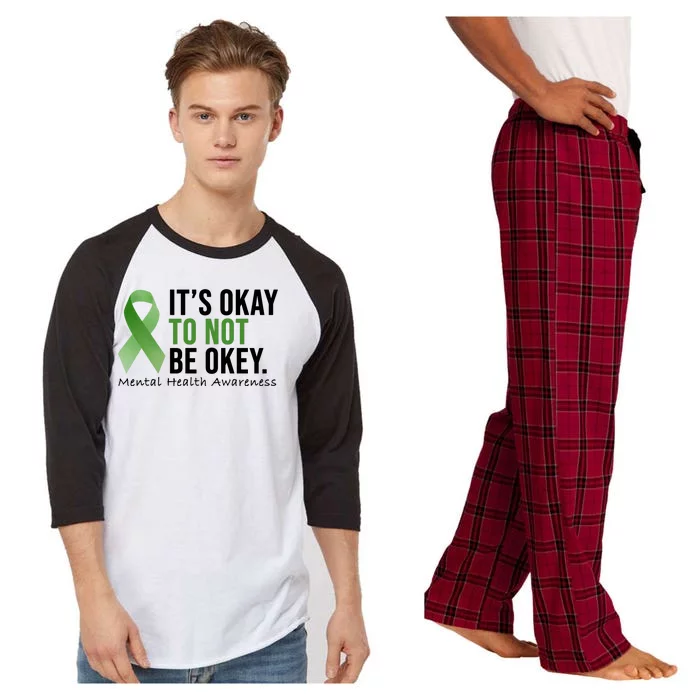 Its Okay To Not Be Okay Mental Health Awareness Ribbon Raglan Sleeve Pajama Set