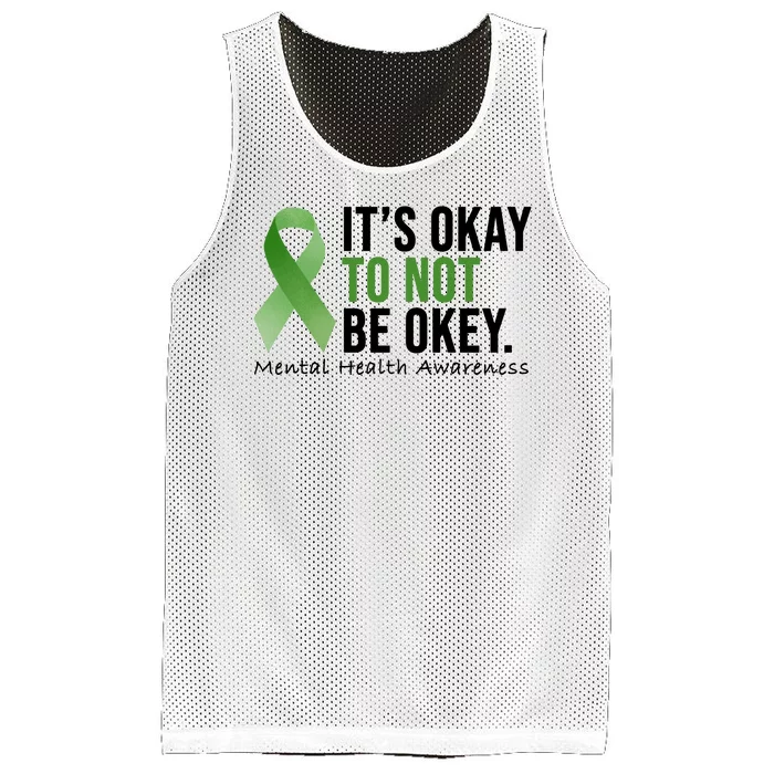 Its Okay To Not Be Okay Mental Health Awareness Ribbon Mesh Reversible Basketball Jersey Tank