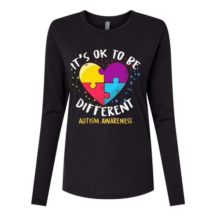 It's Ok To Be Different Autism Awareness Womens Cotton Relaxed Long Sleeve T-Shirt