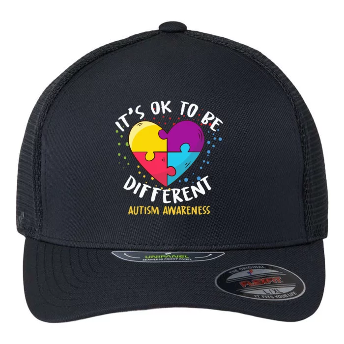 It's Ok To Be Different Autism Awareness Flexfit Unipanel Trucker Cap