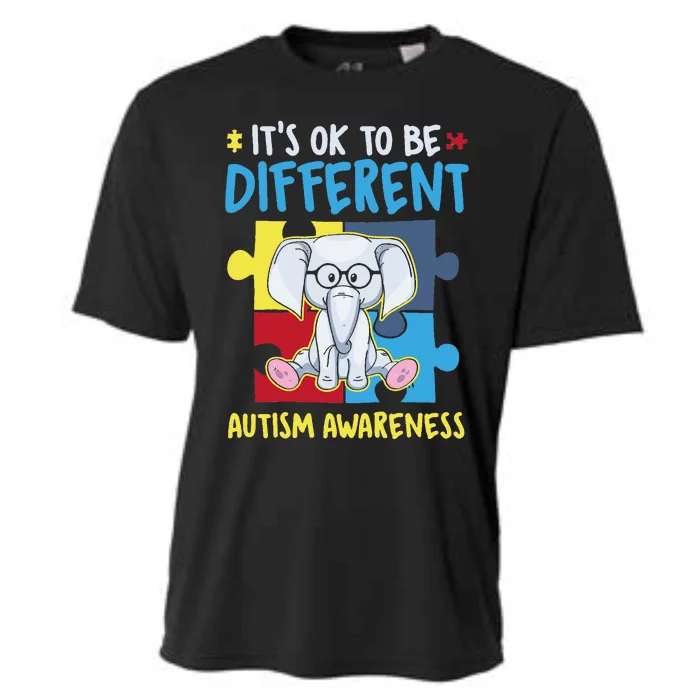 It's Ok To Be Different Cute Autism Awareness Elephant Cooling Performance Crew T-Shirt