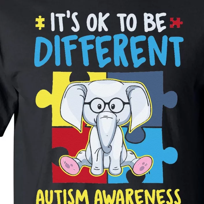 It's Ok To Be Different Cute Autism Awareness Elephant Tall T-Shirt